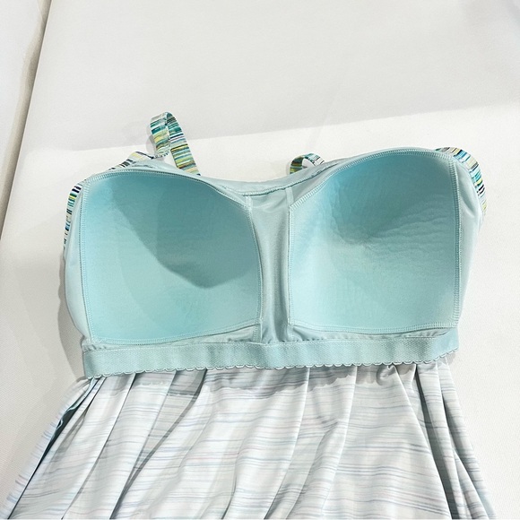 Lands' End  Blouson Tummy Hiding Tankini Top Swimsuit Adjustable Straps Sz 16 DD - Picture 7 of 14